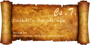 Csikár Tarzícia névjegykártya